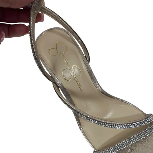 Jessica Simpson Tenley Womens Rhinestone Ankle Strap Platform Wedge Sandals 8M - Picture 3 of 12